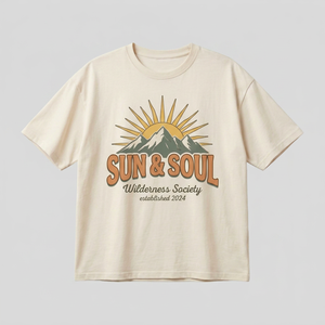 ซันโซล วิลเดอร์เนส โซสส์ซิตี้เสื้อยืดเจอร์ซีย์ระบายอากาศพิมพ์ลายแบบถ่ายโอนความร้อนแบบกำหนดเอง ยูนิเซ็กส์ คอตตอน 100% คอกลม แขนสั้น - Product Image 1