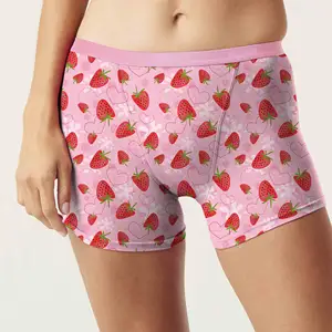 OEM Teen Girl Period Underwear 4 Layers Leak-proof Cute Print Boyshort Teen Girl Menstrual Panty