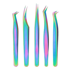Colored Titanium Stainless Steel Eyelash Tweezers Smooth Tip Precision Makeup Tool For Eyelash Extension - Product Image 5