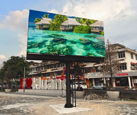 Panneau d'affichage LED extérieur ultra-fin double face à colonne unique P5, IP65, prise en charge de l'animation pour centre commercial, mur numérique
