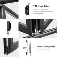 Portes coulissantes-pivotantes-empilables en aluminium et verre, double vitrage Low-E, robustes, modernes, pour extérieur, avec panneaux en fibre de verre panoramiques, pour villas et hôtels