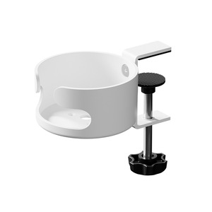 Support de tasse de bureau fixe pour le rangement des tasses à thé, café et eau, fixation sur bureau, couleur blanc et noir, design solide - Product Image 3