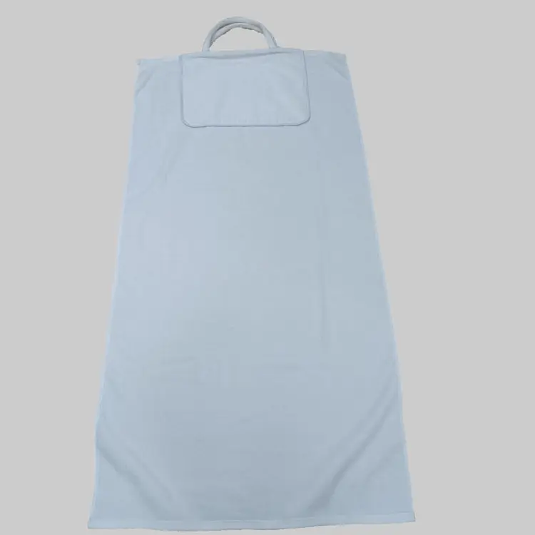 Serviette de plage 2 en 1, sac de serviette de plage personnalisé en coton uni, serviette de bain pour piscine avec sac fourre-tout