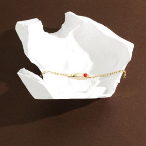 Braccialetto per Bambini CM Jewelry Placcato <span class=keywords><strong>Oro</strong></span> 14K con Ciondoli Smaltati Fragola e Ciliegia, <span class=keywords><strong>Bracciale</strong></span> a Maglie per Bambini, Regalo per Baby Shower per Bambina e Bambino - Product Image 5