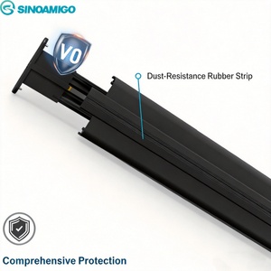 SINOAMIGO Sistema <span class=keywords><strong>de</strong></span> Riel Eléctrico <span class=keywords><strong>de</strong></span> Aluminio para Montaje en Superficie <span class=keywords><strong>de</strong></span> 50 cm con Enchufes Deslizantes para Reino Unido, EE. UU., Schuko, Franceses y Tomas <span class=keywords><strong>de</strong></span> Pared USB para Cocina - Product Image 4