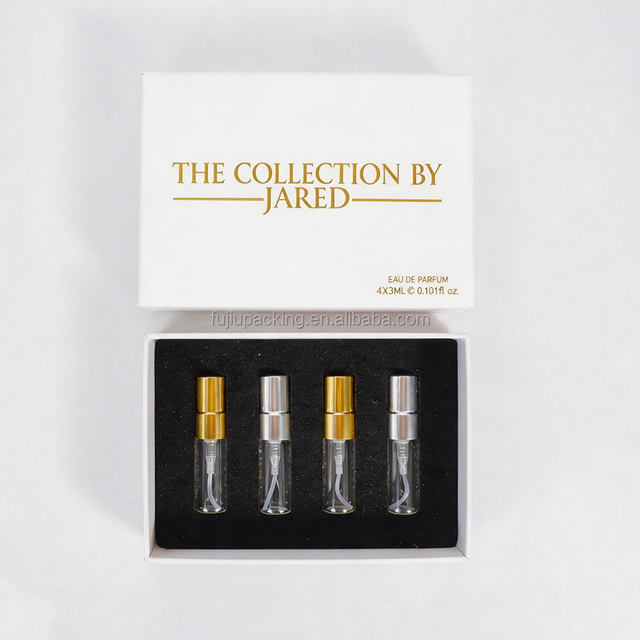 Custom Matte Frost Miniature Perfume Sample Box Luxury Rigid Lid Base Cardboard Paper 2ML 3ML 5ML Pump Sprayer