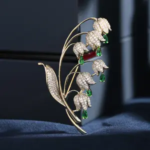 Roceh OEM Broche Female Fashion Golden Rose Flower Brooch