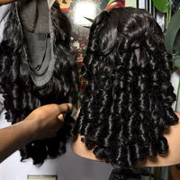 Perruque sans colle HD 13x4 en dentelle, cheveux naturels bouclés et rebondissants, double épaisseur, cheveux humains vierges brésiliens vietnamiens pour femmes noires