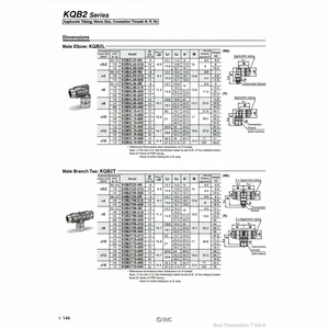 Raccords à touche unique en métal SMC Pneumatics KQB2T04-01S pièces pneumatiques - Product Image 1