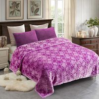 Koreanische Fleece-Decke in Kingsize, Schwere Raschel-Blumendecke, Seidig Plüschig Weich Dick Warm für Bett