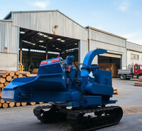 Broyeur de bois flexible à chenilles avec ouverture de 250 mm et sortie réglable pour la fabrication de paillis