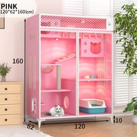 Nouveau arrivé bois chat Villa nid lit en bois Cage pour animaux de compagnie chat vitrine chatterie chat maison pour Ama