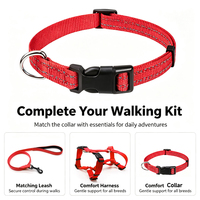 Collier Réfléchissant Ajustable et Élégant pour Chien, en Nylon et Polyester Durables, avec Boucle à Libération Rapide, Confortable et Léger pour la Nuit