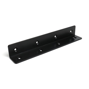 Stainless Steel L Shaped <b>Bracket</b> <b>Black</b> 4 Hole Furniture Corner Support Hardware For Bed Reinforcement - Product Image 4