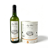 Étiquettes de bouteille de vin en vinyle imperméable imprimées sur mesure, autocollant adhésif en rouleau avec formes personnalisées pour vin glacé et vin blanc