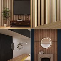 Panneaux acoustiques en MDF polyester en vente chaude, panneaux acoustiques en bois, matériau insonorisant pour équipement de studio, panneaux muraux