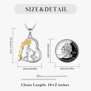 Merryshine Regalo del Día del Padre Collar de Cobre con Colgante de Corazón de Girasol y Circonita Cúbica para Papá e Hija, Joyería de Papá y Mamá - Product Image 6