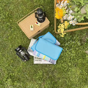 Alfombra de picnic plegable de Oxford con diseño a rayas, ligera y portátil, para uso en exteriores, para todas las estaciones, forma rectangular - Product Image 2