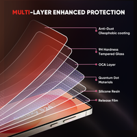 Protection d'écran en verre trempé OEM 9H à couverture intégrale avec protection contre la lumière rouge pour OnePlus 15, 15T, 15R, Nord 5, 6