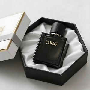 Custom Luxury Round Black Glass Perfume Bottle With Textured Gold Cap Ideal for 30ml-100ml Premium Fragrance Gift <b>Set</b> Packaging - Product Image 2