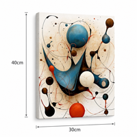 Impression sur toile abstraite moderne, motif boule, 30x40cm, tendue et prête à accrocher, toile polyester, art mural pour la décoration de la maison ou du bureau