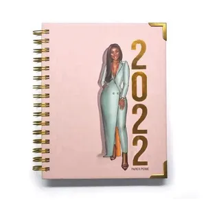 2024 Diary Agendas Custom Spiral Budget Note Book Customizable A5 Printing Leather Notebook Planners For Gift