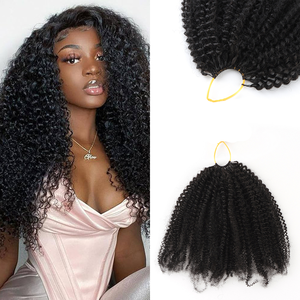 Nouvelles extensions de cheveux humains en crochet tressé, installation et retrait plus rapides, 100% cheveux humains, <span class=keywords><strong>afro</strong></span> bouclé, ajustement du volume des cheveux librement - Product Image 1