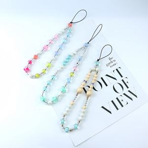 Chaîne de téléphone portable florale à la mode avec perles de cristal lanière anti-chute accessoire bijoux pendentifs pour <span class=keywords><strong>cordon</strong></span> de téléphone pour enfants - Product Image 6