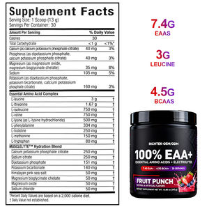 Vente en gros d'apport énergétique continu BCAA Plus Récupération EAA Supplément d'acides aminés Bêta Alanine Caféine sous forme posologique en poudre - Product Image 2