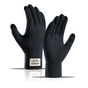 Gants d'écran tactile tricotés grande taille pour hommes d'automne/hiver avec gants d'écran tactile <span class=keywords><strong>en</strong></span> <span class=keywords><strong>laine</strong></span> chaude Jacquard épaissie <span class=keywords><strong>en</strong></span> polaire - Product Image 6