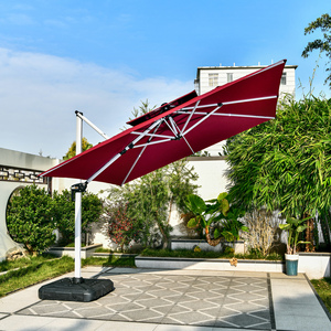 Parasol extérieur moderne en aluminium à LED personnalisé avec panneau solaire pour hôtel et parc, grand parasol de plage avec design imperméable - Product Image 2
