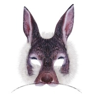 Masque d'animal en PVC pour Halloween, déguisement de carnaval, performance, accessoire de décoration, demi-masque lapin, transfrontalier
