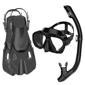 جودة عالية السائل سيليكون عدسة مزدوجة للماء الغوص مجموعة غص قناع وزعنفة للسباحة وfreediving - Product Image 1