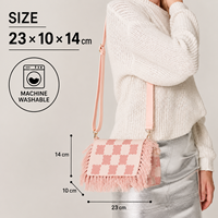 Tas Selempang Wanita 2026 Custom, Berkualitas Tinggi, Mewah, Cantik, untuk Wanita dan Remaja Putri, Model Kotak Kecil, Bahan Rajut Polyester, Kasual