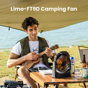 Ventilador de Mesa de 8 Pulgadas para el Hogar y Camping de Verano, con Función de Banco de Energía, Iluminación y Velocidad Continua, Funciona con Pilas D - Product Image 2