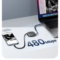 Kabel USB-C Pengisian Cepat PD 100W/240W Baru dengan Pelindung Kepang dan Jaket PVC, Konektor Sudut Kanan untuk Ponsel