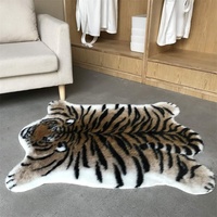 Tapis de chevet imprimé léopard 3D, résistant à la saleté, facile d'entretien, lavable à la main, pour chambre à coucher et usage domestique