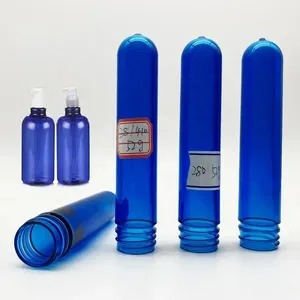 Plástico personalizado azul 28/410 20/410 21g preforma de desecho de mascotas prefom para soplar botella cosmética