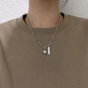 S925 Sterling <b>Silver</b> <b>Choker</b> Necklace Letter Design Hip Hop Style Everyday Wear 45.5Cm Chain Length - Product Image 4