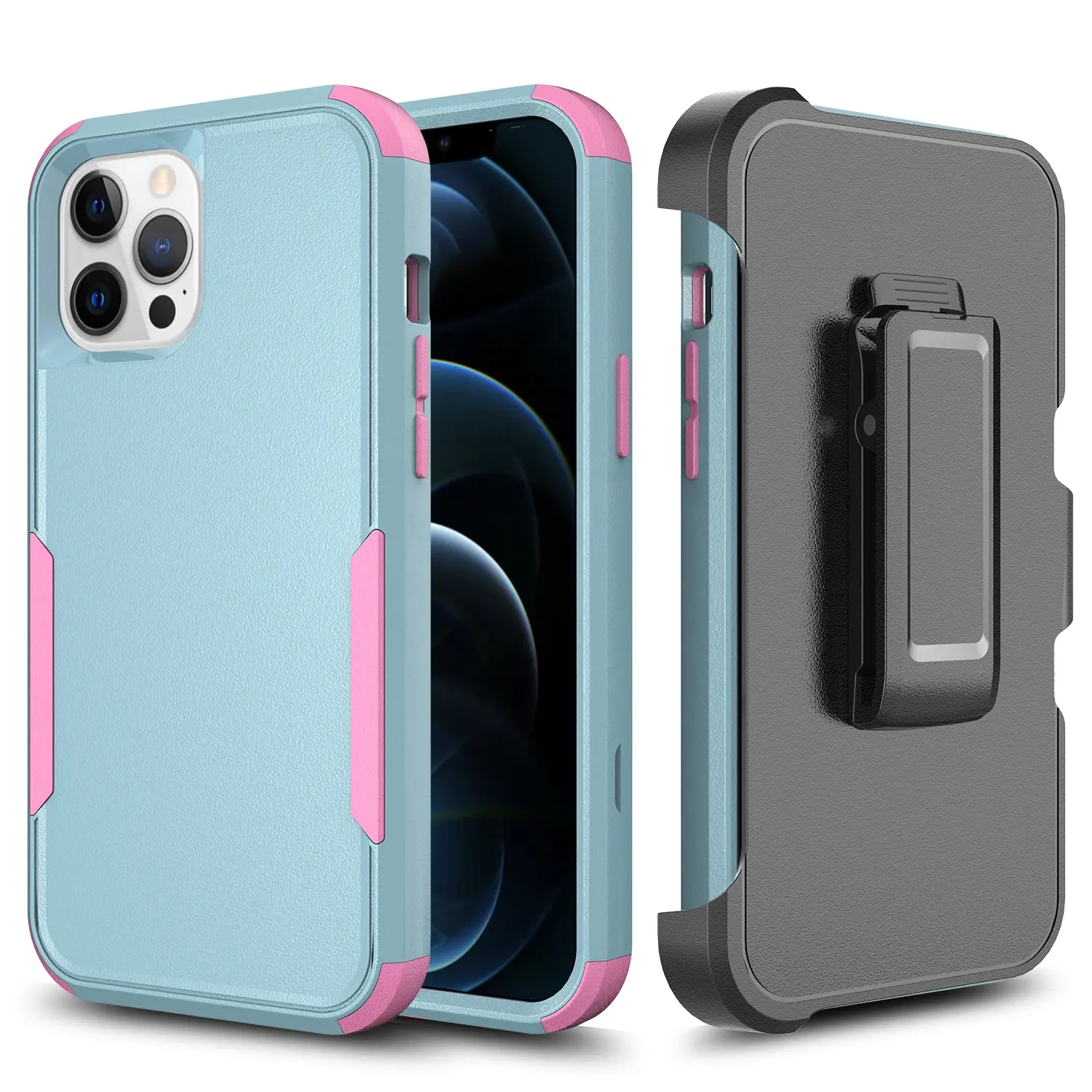 Armor Designed Ultra Protective Case For iPhone 12 PRO MAX Case with Belt Clip Holster