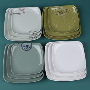 Assiette carrée en mélamine de qualité A5 Bords carrés modernes pour nouilles sautées Riz frit Bol en plastique libre-service pour plats froids - Product Image 4