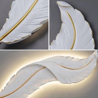 Appliques murales LED modernes et créatives en plumes pour hôtels Applique murale d'intérieur décorative pour couloir de chevet et salon