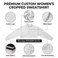 Sweat-shirt unisexe blanc court zippé col montant manches longues coupe oversize décontracté hiver 100% coton personnalisé OEM vente en gros en vrac