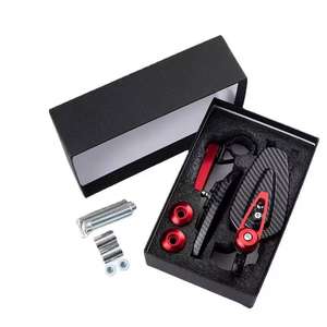 Rétroviseur de moto CNC de haute qualité, motif carbone rétro, guidon modifié, réflecteur grand angle, verre bleu - Product Image 4