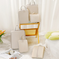 Nouveaux cubes de rangement de voyage en polyester personnalisés, ensemble de 4 avec trousse de toilette, sacs organisateurs de bagages imperméables et compressibles