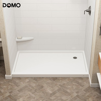 Receveur de douche autoportant antidérapant Domo moderne, en surface solide de qualité, rectangulaire, pour hôtels et salles de bain