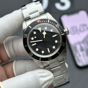 ZF usine tud montre Vintage Diver Watch 41mm boîtier en acier inoxydable lunette rouge automatique montre-bracelet mécanique - Product Image 2