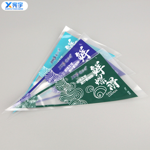 Custom Printed Food Grade Frozen Plastic Pouch Heat Seal Triangle Shaped PE Mylar Vacuum Bag for Shrimp Sauce Meat Filling Cream - Product Image 3