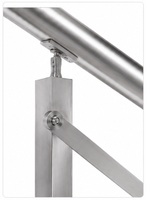 Colonne de balustrade en acier inoxydable ZhuoRound pour terrasse extérieure, poteau de garde-corps en verre pour usage résidentiel