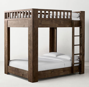 Meubles de chambre à coucher modernes en chêne massif, lit double confortable, tiroirs, lit superposé avec échelle, design personnalisable, fabrication professionnelle - Product Image 4